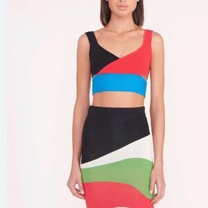 Staud Trenton knit top marble color block top